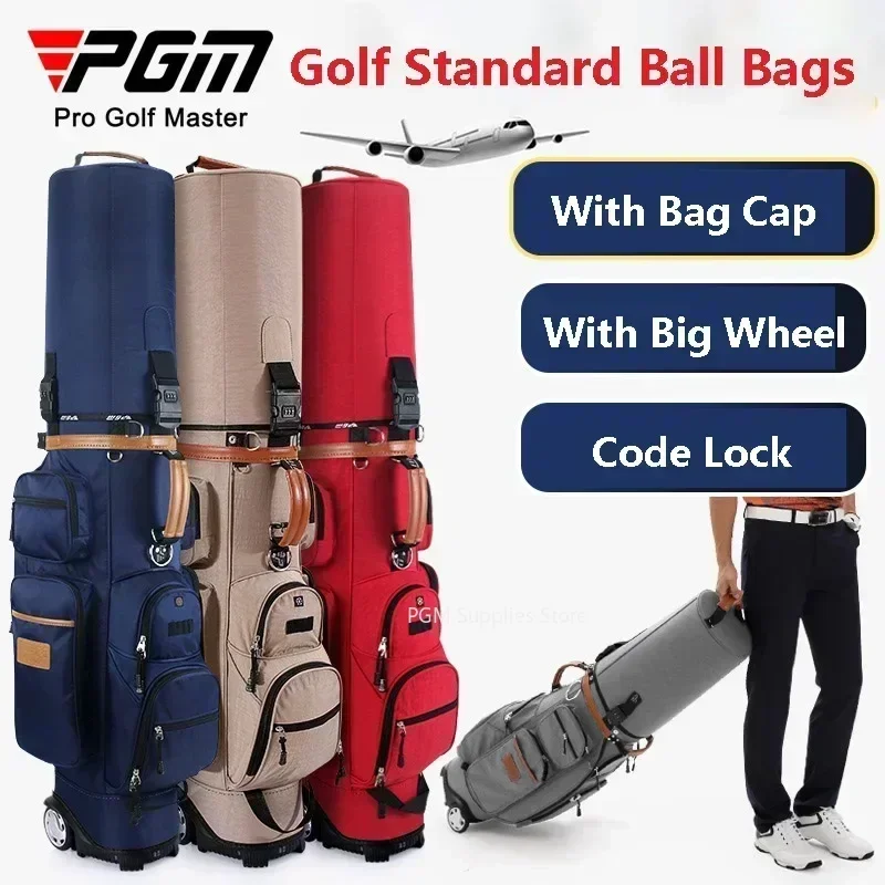 

PGM Multi-Functional Golf Standard Ball Bags Big Capacity Stand Bag with Wheel Waterproof Dust-proof Aviation Pack With Cover