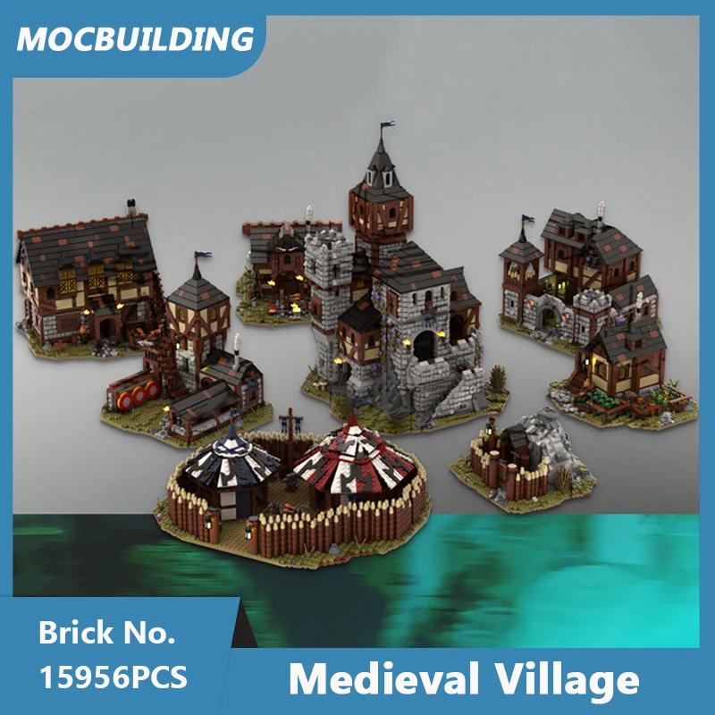 MOC Building Blocks Medieval Village Part 3 Model Castle Series DIY Assembled Bricks 8 House Architecture Toys Gifts 15956PCS