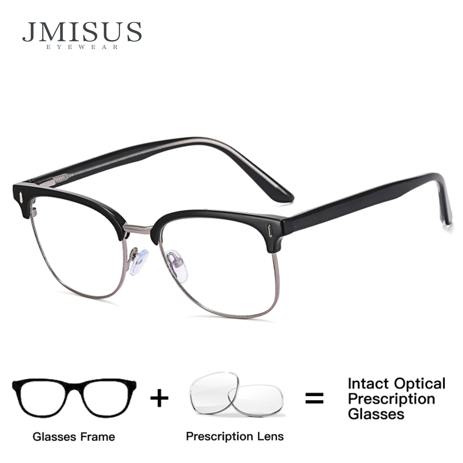 JMISUS Square Prescription Glasses Women Men Anti Blue Light Anti Reflective Photochromic Bifocal Multifocal Eyeglasses