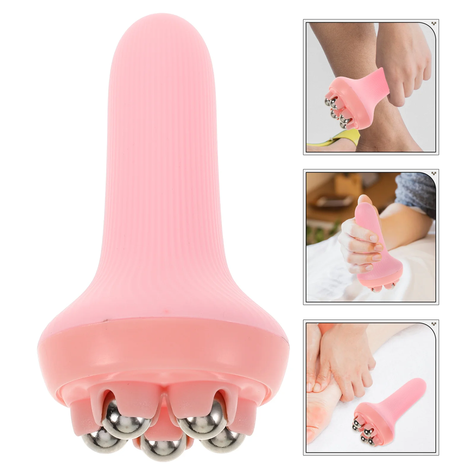 

Leg Shaping Massage Roller Handheld Steel Ball Massager for Neck Back Foot Muscle Relief Blood Circulation Therapy