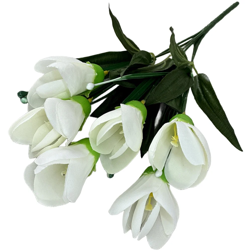 Realistic Artificial Tulip Flowers for Wedding Decoration Home Office Tabletop Use Plastic Petals 38cm Height 6 Branches