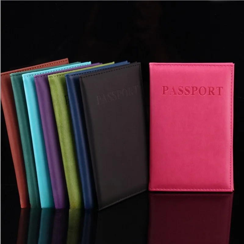 1pc PU Leather Passport Holder with Inner ID Credit Card Slot Pocket for Travel Wallet Passport Covers Case Sleeve Protector