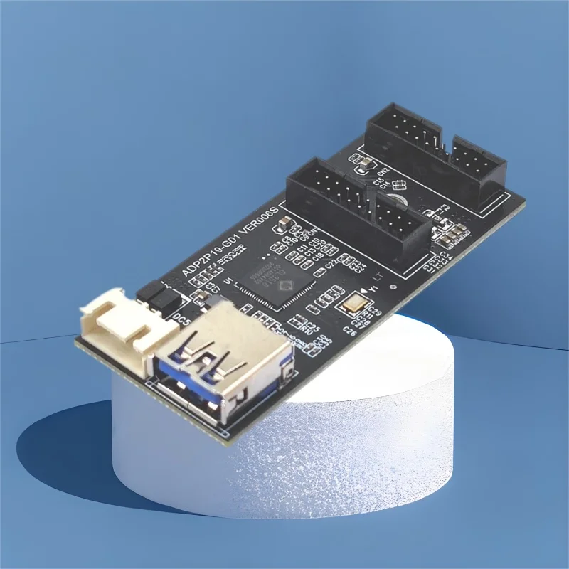 19Pin/USB3.0 to Dual 19Pin Motherboard 1 to 2 Splitter USB 3.2 GEN1 Hub Adapter Conector USB3/19Pin to Dual 19Pin Extension Card
