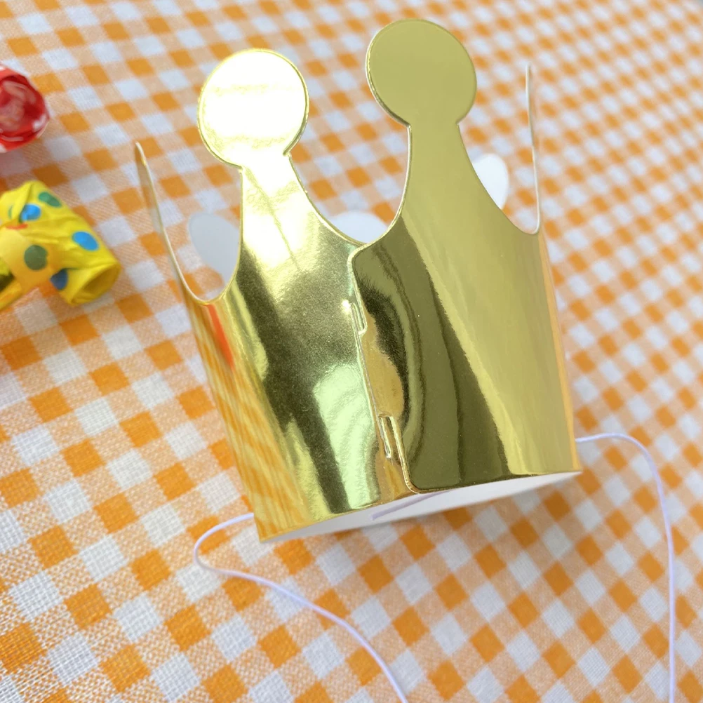 

20 Pcs Birthday Hats Paper Crowns Kids Party Headwear Gold Silver Cake Shop Photo Props Lightweight Comfortable Accessories