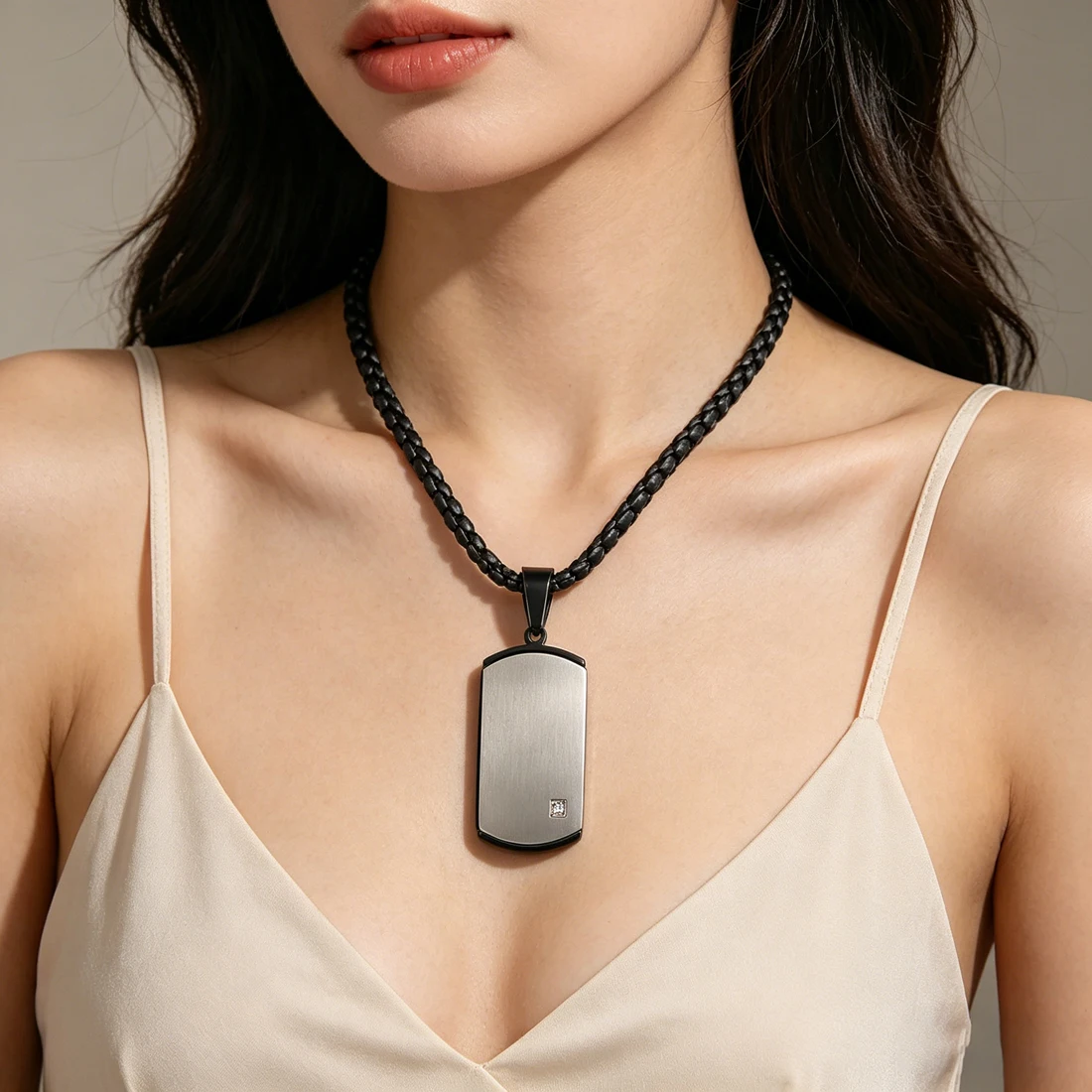 Kalung Liontin Dog Tag Kristal - Mens Dog Tag Necklace ulasan dan harga
