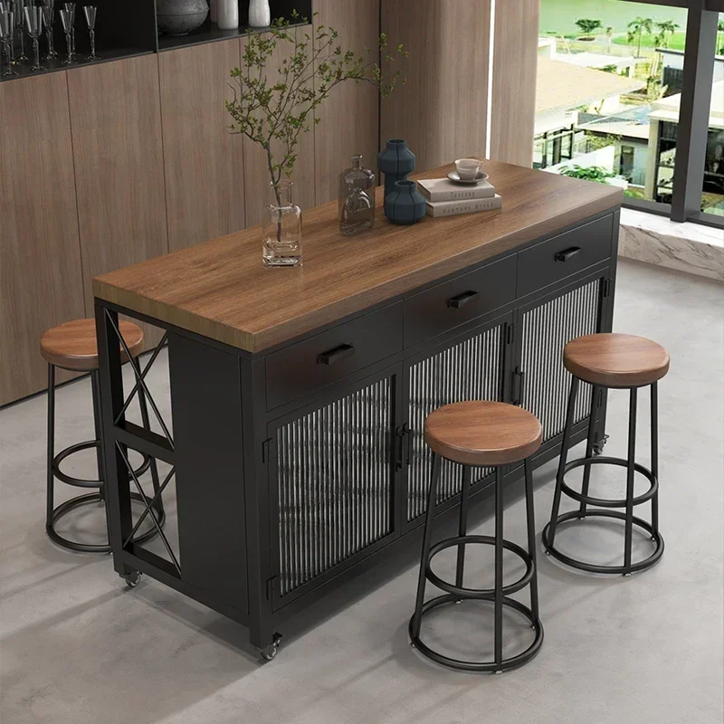 Movable mid-island counter, separate cooking, side table, small apartment, kitchen bar partition