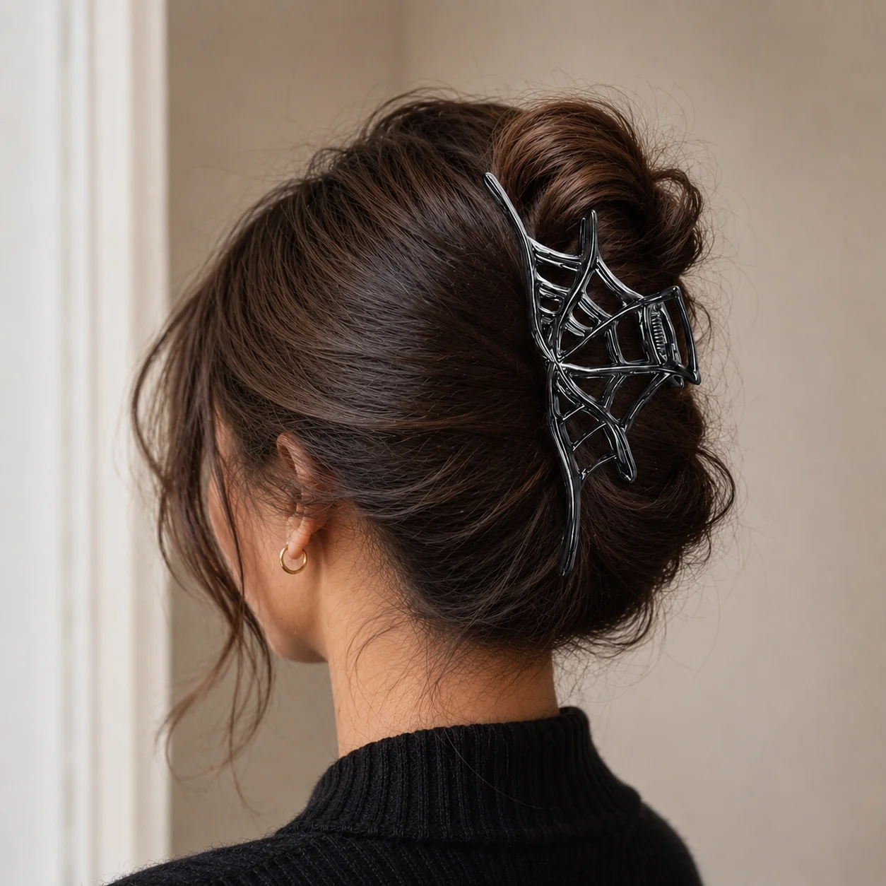 JIVELA Alloy Spider Web Hair Claw Clip Metal Gothic Jaw Clip for Women Girls Punk Halloween Updo Hair Accessories Fashion Gift