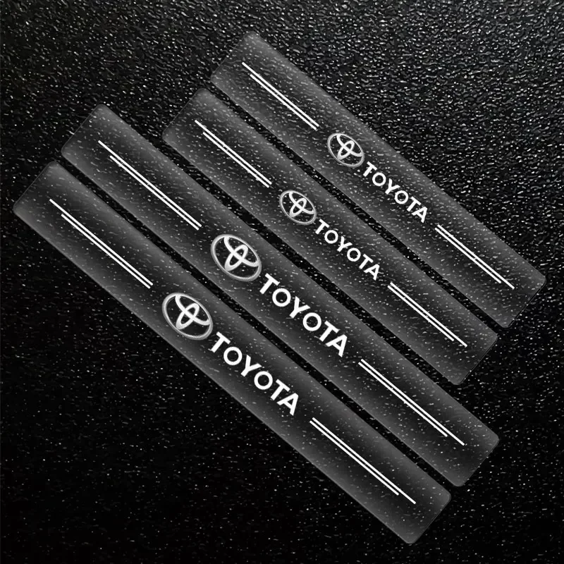 Car Threshold Protector Transparent Decorative Badge Sticker For Toyota Century aris Camry Carola Prius Crown Reiz FT-CH FT-EV