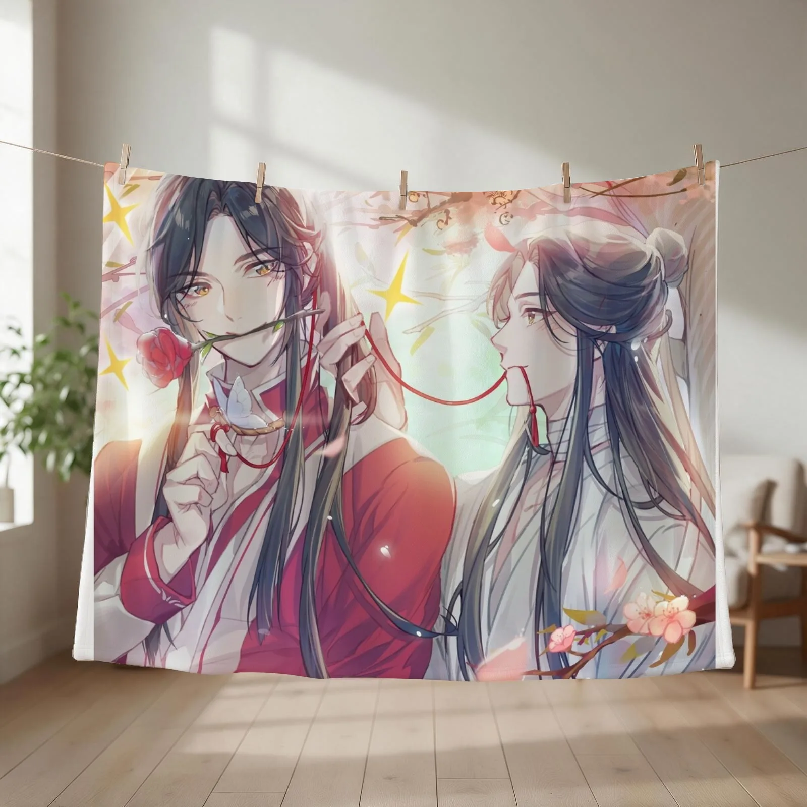 Heaven Official's Blessing Hualian 3 Throw Blanket couch cozy soft plush fuzzy picnic outdoor blanket