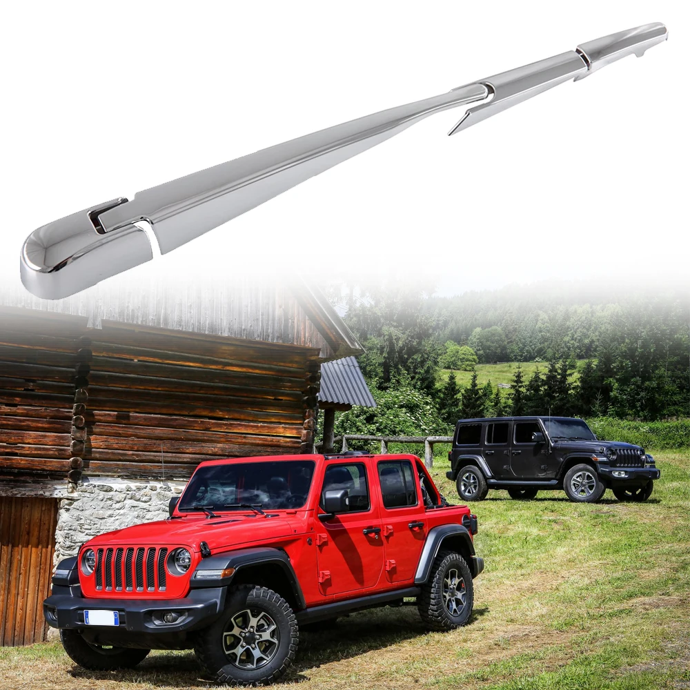 

Rear Windshield Rain Windscreen Wiper Cover Trim for Jeep Wrangler JL 18+ Chrome