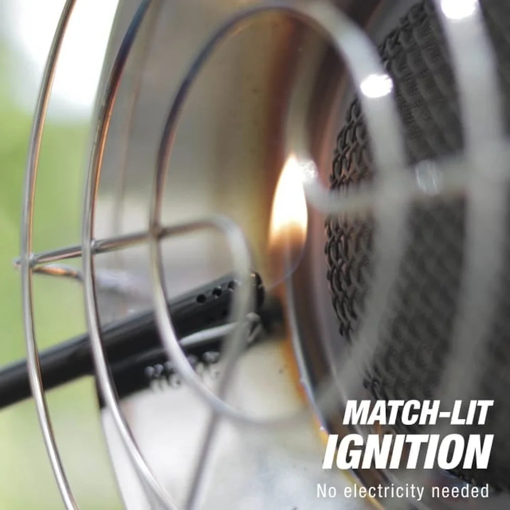 Aquecedor externo de propano radiante de 15000 BTU com regador ajustável e desligamento de segurança para locais de trabalho, acampamentos