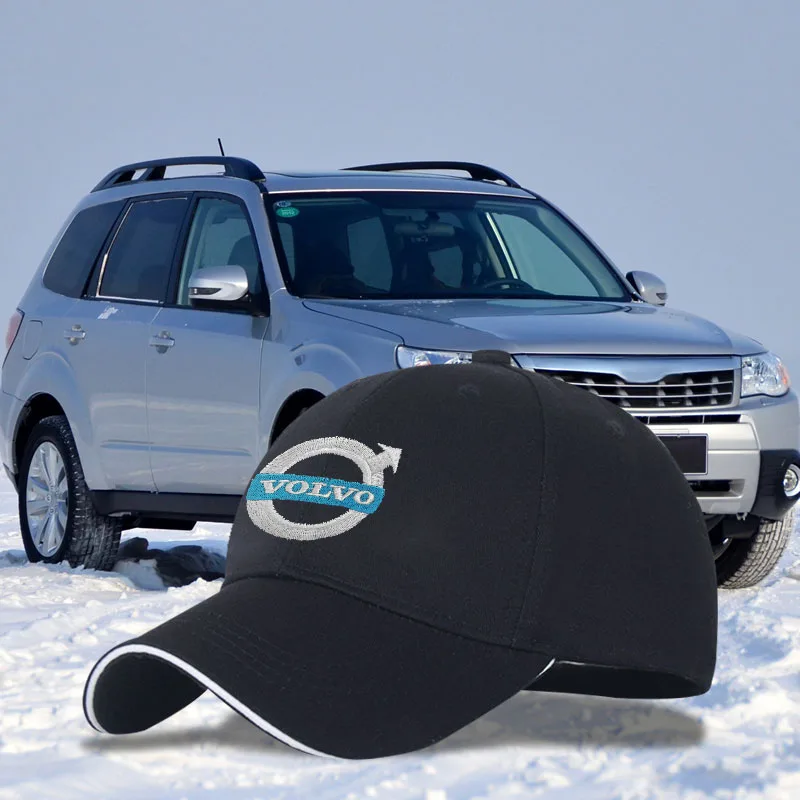 1pcs Car Badge Peaked Cap Sports Sunshade Baseball Hat For Volvo T6 AWD C30 C40 C50 C70 S40 S60 S70 S80 S90 V40 V50 XC90 XC70