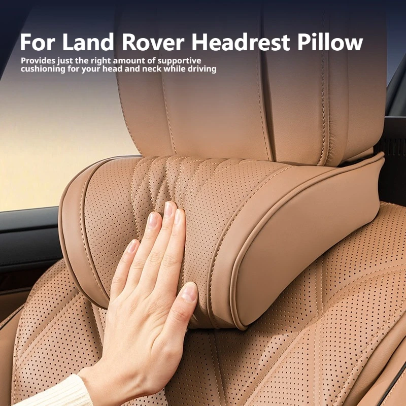 Nappa Leather Latex Car Neck Pillow For Land Rover Range Rover Sport Velar Evoque Discovery Sport Defender 90 110 Electric 130
