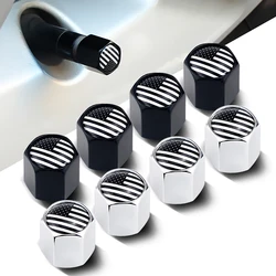 For Ford GMC Buick 4PCS Black USA US Flag Car Wheel Air Cover Dust Proof For Chevrolet Chevy Cadillac Car Air Valve Stem Caps