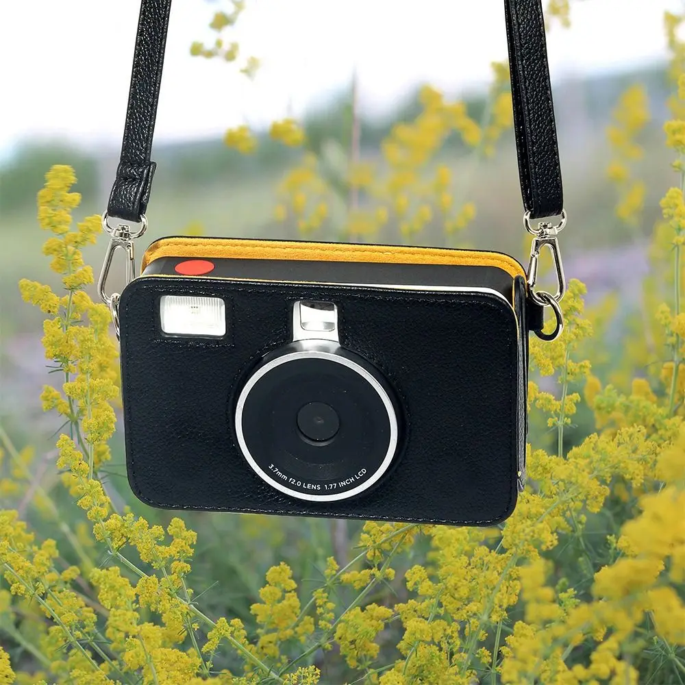 PU Leather Instant Camera Case Anti Scratch Solid Color Protective Cover Portable Shockproof for Kodak Mini Shot 2 Retro C210R