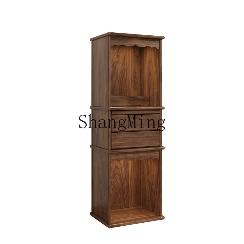 

ZJH Buddhist niche new Chinese double-layer solid wood Bodhisattva table household cabinet case land public ancestor shrine