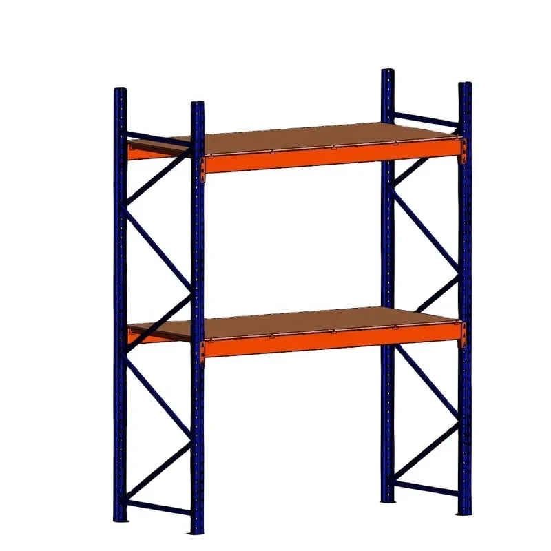 Storage Racks Wooden Decking Powder Coated Steel Frame 5 Layer Adjustable Heavy Customizable Length Blue Orange