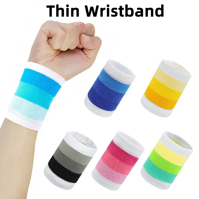 Colorful Elastic Thin Polyester Wristband Breathable Support Basketball Wrist Brace Wraps Men Kids Fitness Running Accessories