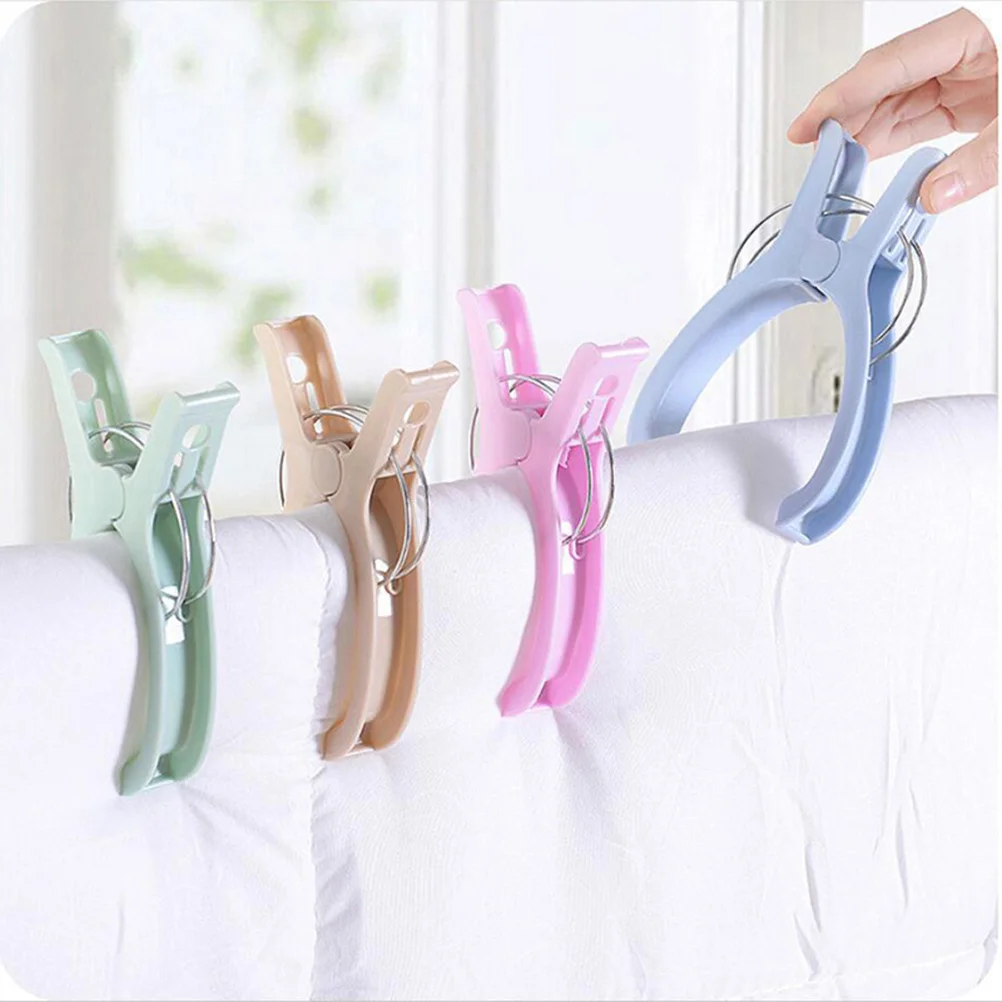 

6Pcs Large Clothespins Windproof Plastic Clips for Drying Clothes and Towels Anywhere Powerful Quilt Clips Clothes Pin