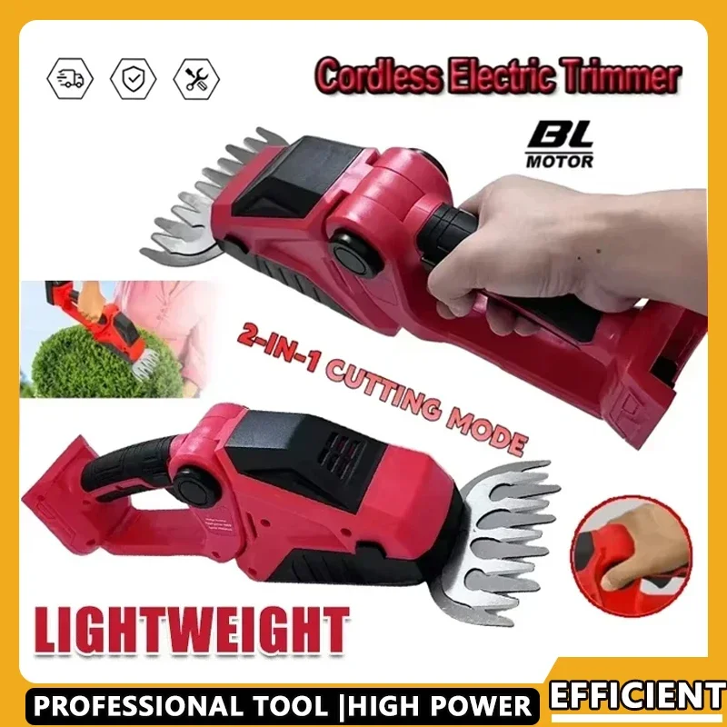 Cortasetos inalámbrico para Milwaukee, cortadora de césped eléctrica 2 en 1, cortadora de casquillos, tijeras de césped, herramienta de jardín manual, batería de 18V