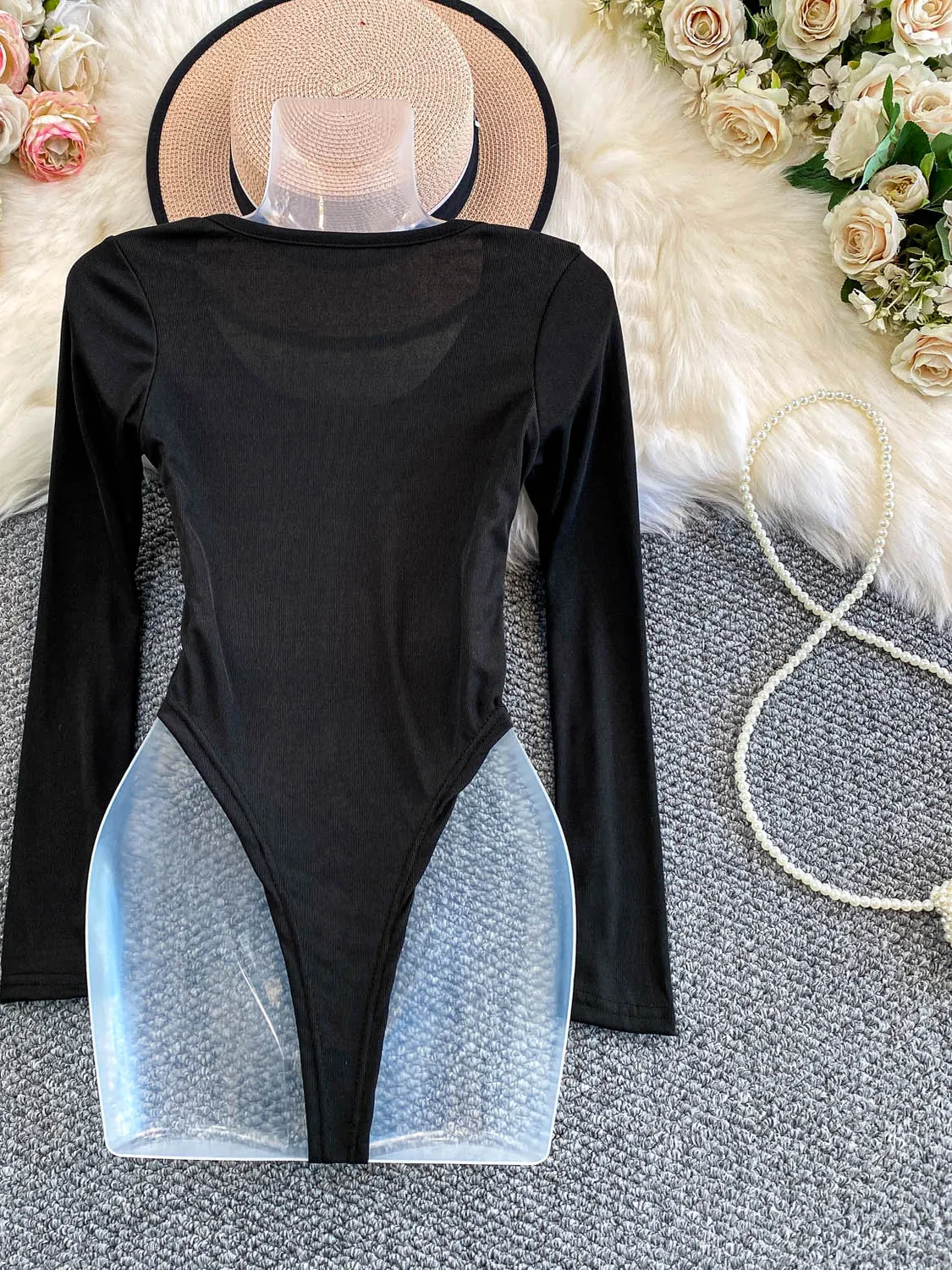 الكورية Sle الرغبة النقية بسيطة مستديرة Ne Long Sve محبوك الدكتور السراويل النسائية الخريف الشتاء التخسيس عالية الشق قاعدة ir...