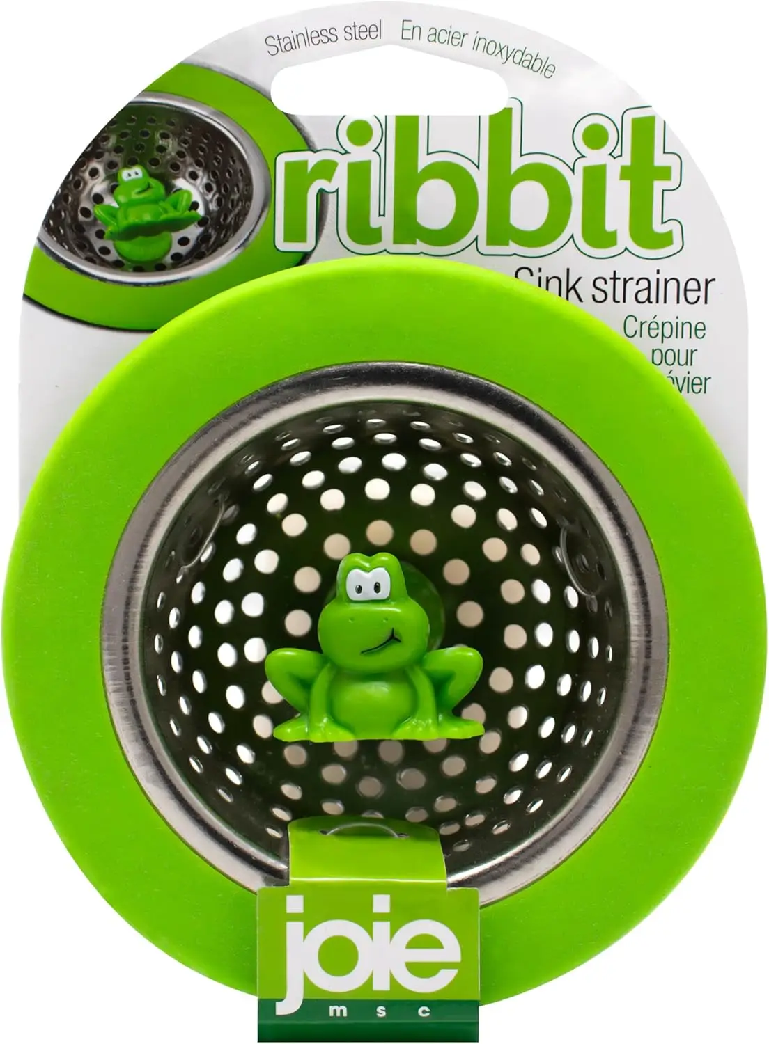 

Kitchen Sink Strainer Basket, Stainless Steel Garbage Disposal Cover, Fits All Standard Drains, 4.5-Inch Green Frog