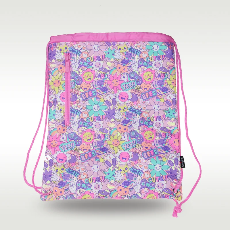 Smiggle-mochila de alta calidad para estudiantes, bolsa versátil con cordón, Rosa bonita, girasol, original de Australia, Gran oferta