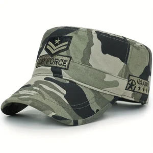 Unisex Air Force Arrow Stickerei Flat Top Baseball Caps, Herren -Seemannshüte, Militärkapitän, Frühling, Herbst 10 Hauptbeutel der Herren -Männer - №7