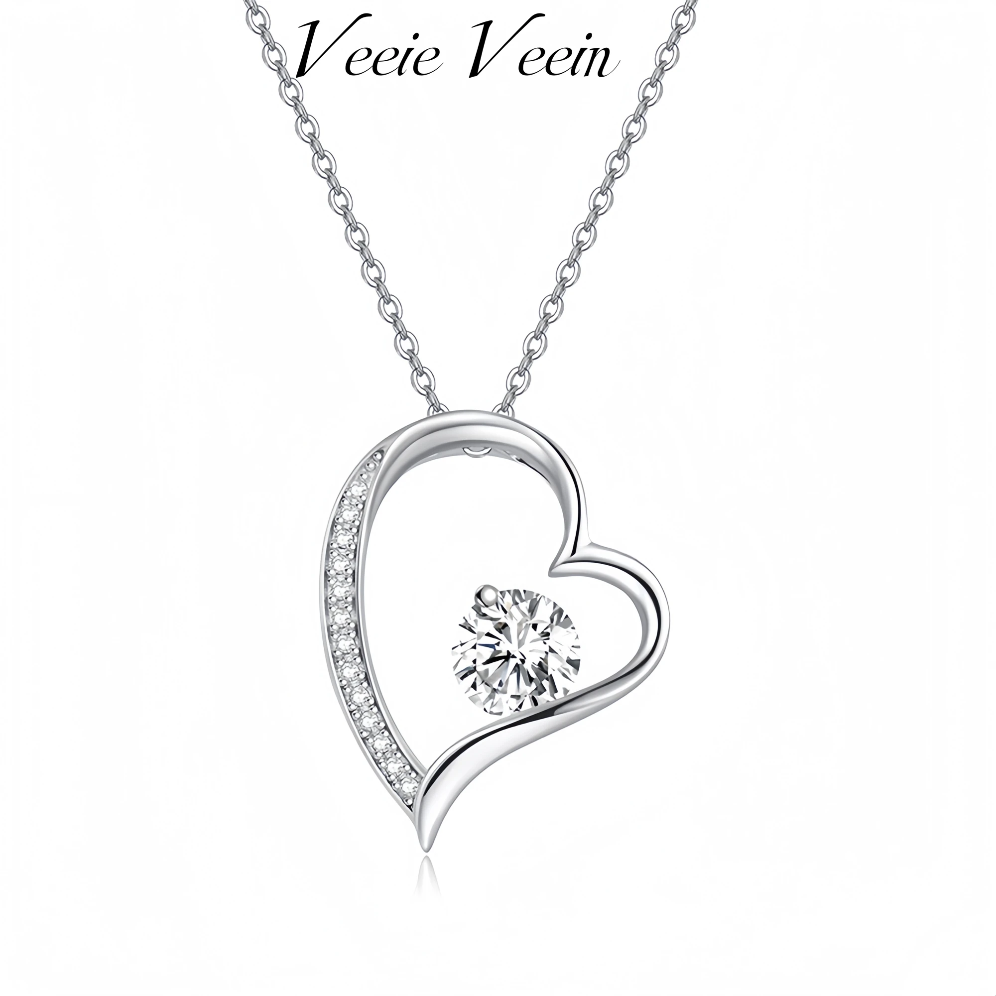 

Veeie Veein Элитный бренд Ожерелье из стерлингового серебра S925 с муассанитом и дизайном в форме сердца Женские модные украшения