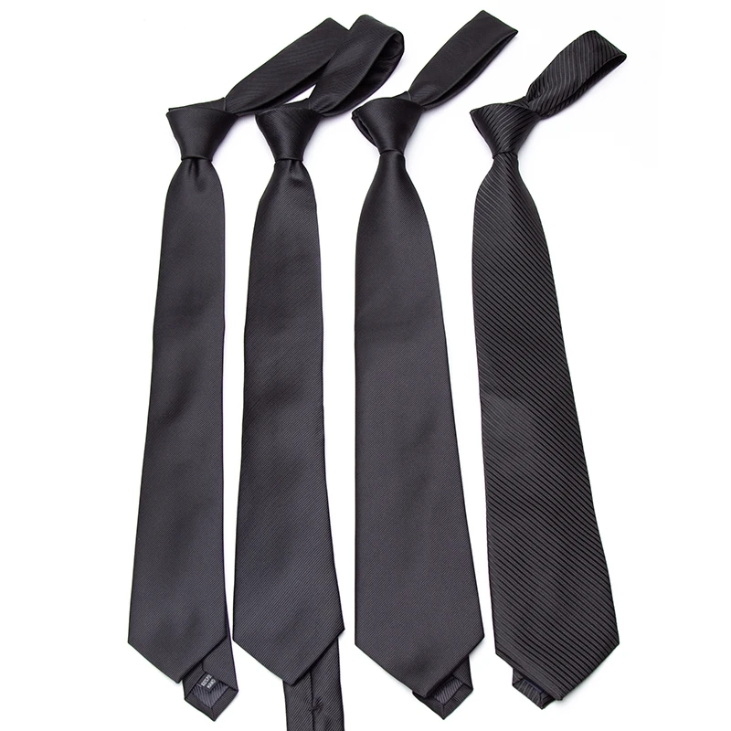 

Classic Black Ties for Men Women Casual Suits Tie Skinny Zip Lazy Necktie for Business Wedding Party Mens Solid Tie Accessories