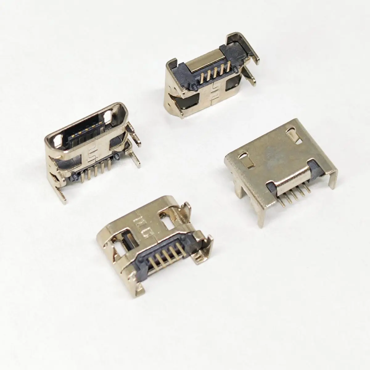 

100Pcs 5pin USB Connector Socket Four legs Flat Mouth 5P Inserting plate seat Charger Charging Port Jack