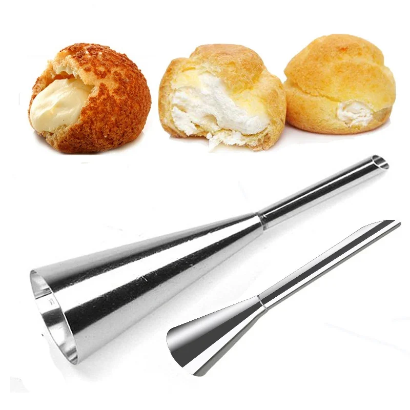 1/2Pcs Pastry Puff Cream Cake Nozzle Stainless Steel Pastry Cupcake Puffs Injection Tool Icing Piping Tips Sweet Decorating Tool