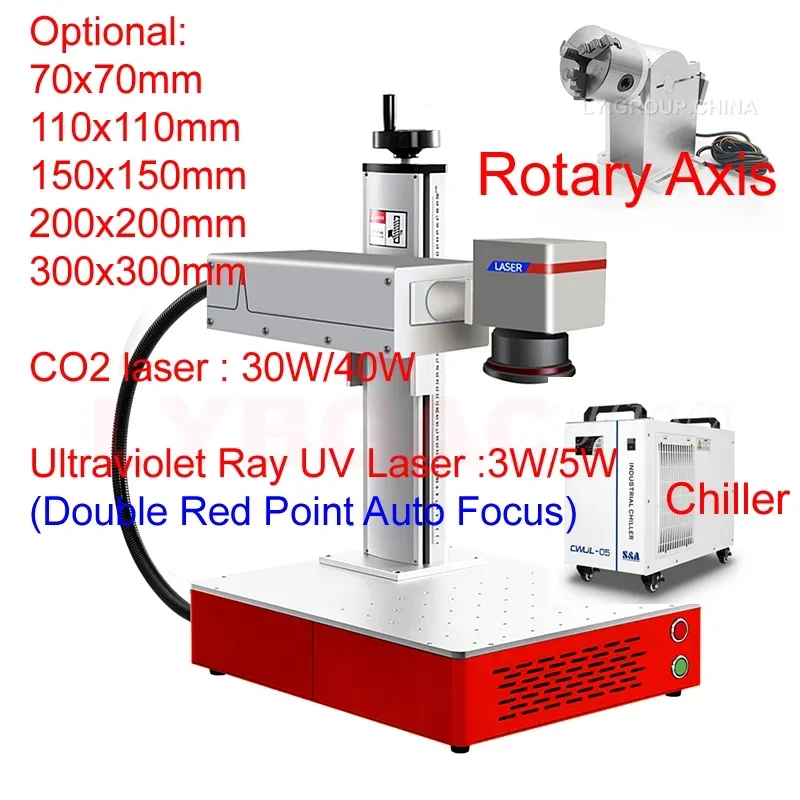 

Auto Focus JPT 3W 5W Ultraviolet Ray UV laser Marking Machine Double Red Point 30W 40W CO2 Laser Cutting Machine with Rotary