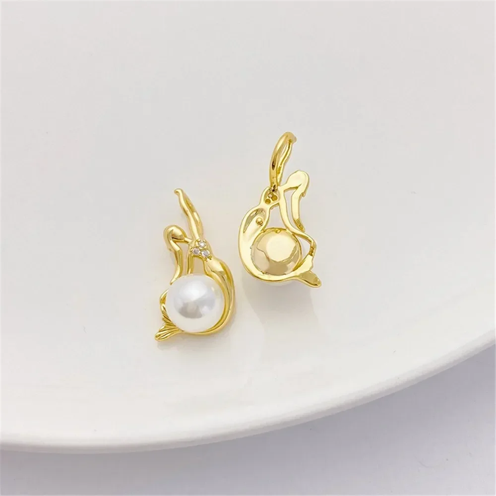 

18K Gold Inlaid Zircon Angel Bear Butterfly Pendant, Handcrafted DIY Bracelet, Necklace, Jewelry Material L541