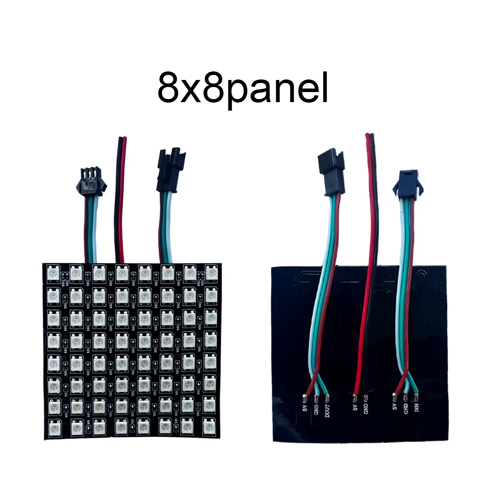 Panel de luz LED Digital Flexible, luz direccionable individualmente, WS2812B, RGB, WS2812, 8x8, 16x16, 8x32 píxeles, pantalla endc5v