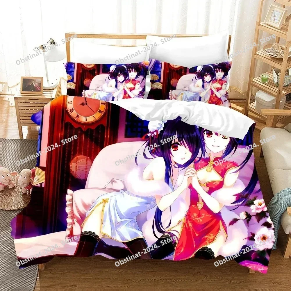 

Date A Live Bedding Set Quilt Cover Pillowcases For Adult Kids Single Double Full Queen King Girl Kids Duvet Cover Home Textile