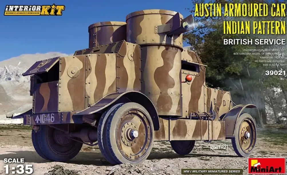 MINIART 39012 1/35 SCALE Austin Armoured Car Indian Pattern.British Service.Interior Kit Modle Kit