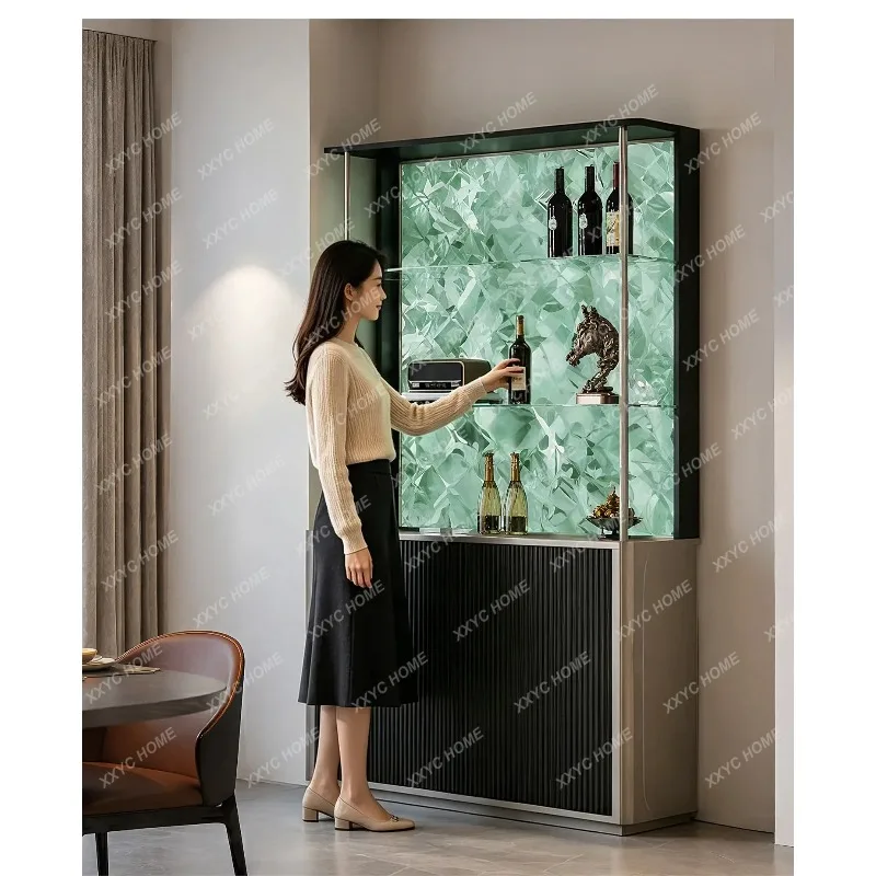 XX light luxury wine cabinet luminous display cabinet modern living room wall integrated dining side cabinet