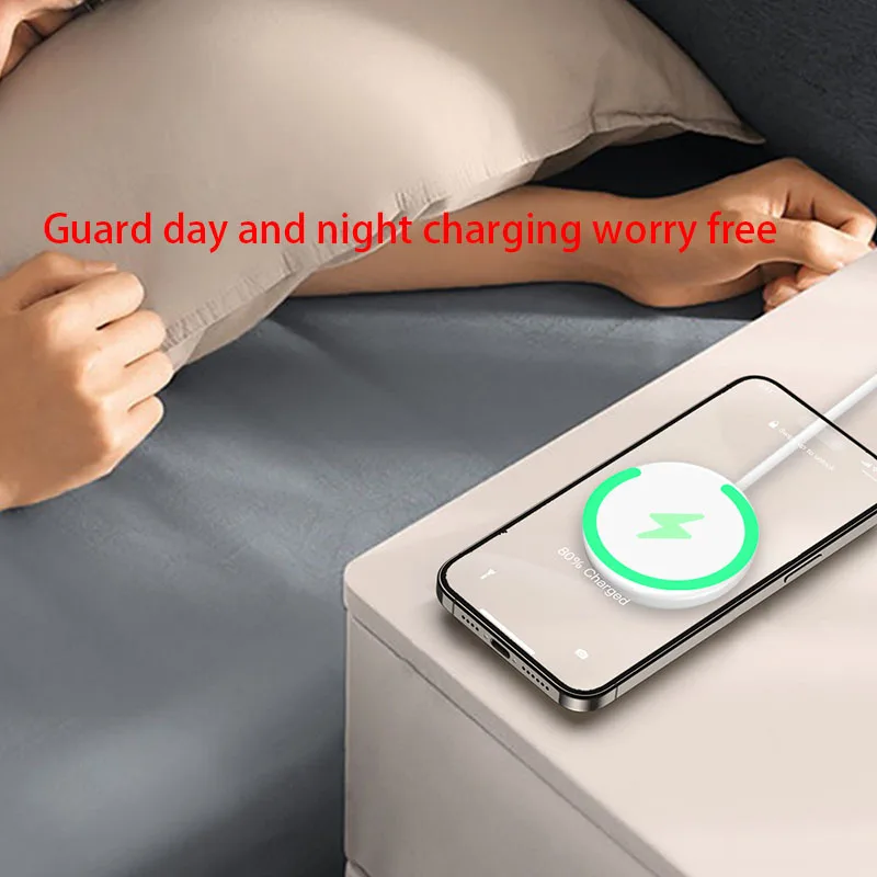 Pengisi daya nirkabel magnetis, dudukan Desktop bulat pengisian daya Cepat nirkabel untuk Iphone