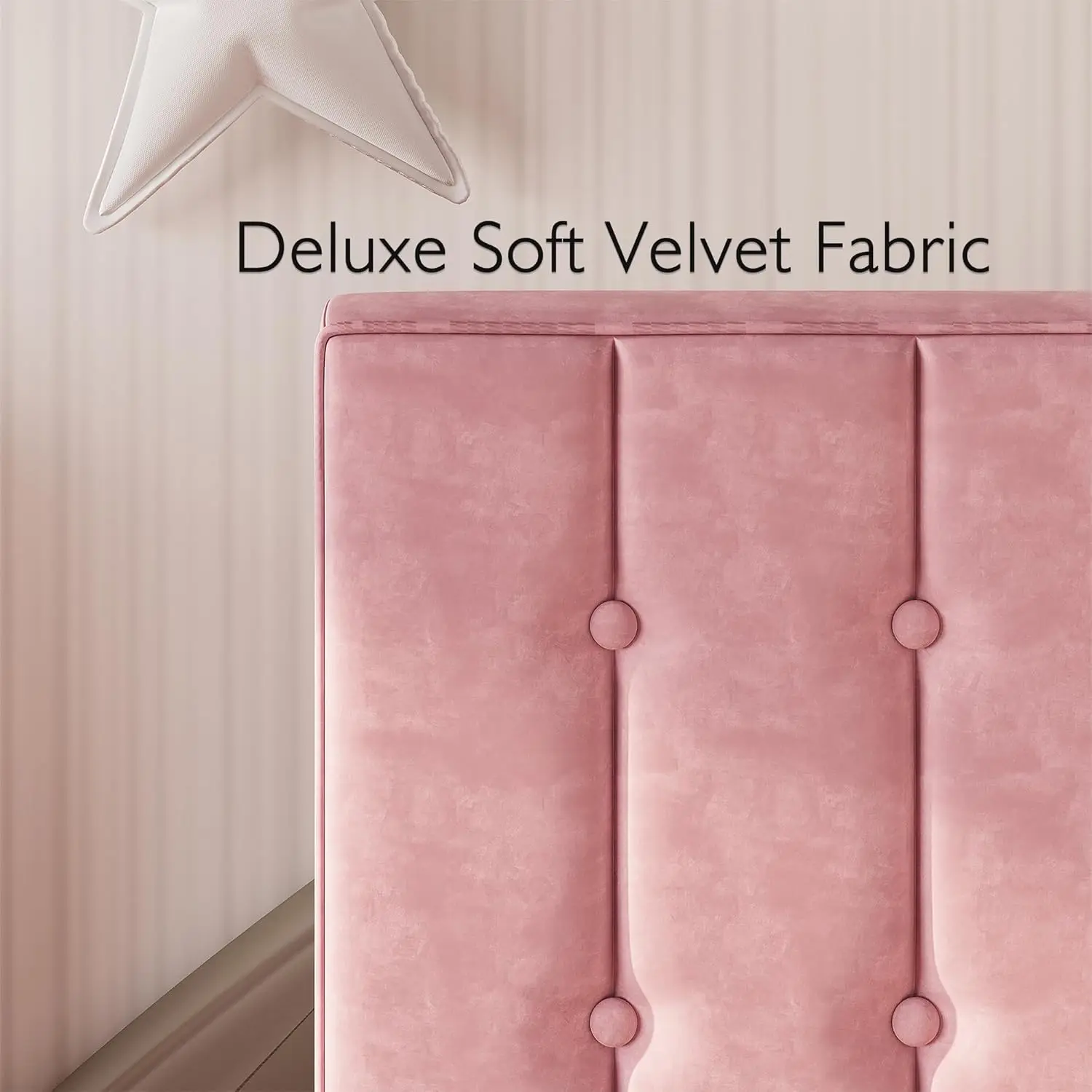 Twin Bed Frame with Under-Bed Drawer, Velvet Upholstered Platform Bed Frame with Headboard, No Box Spring Needed/Noise-Free, Pin