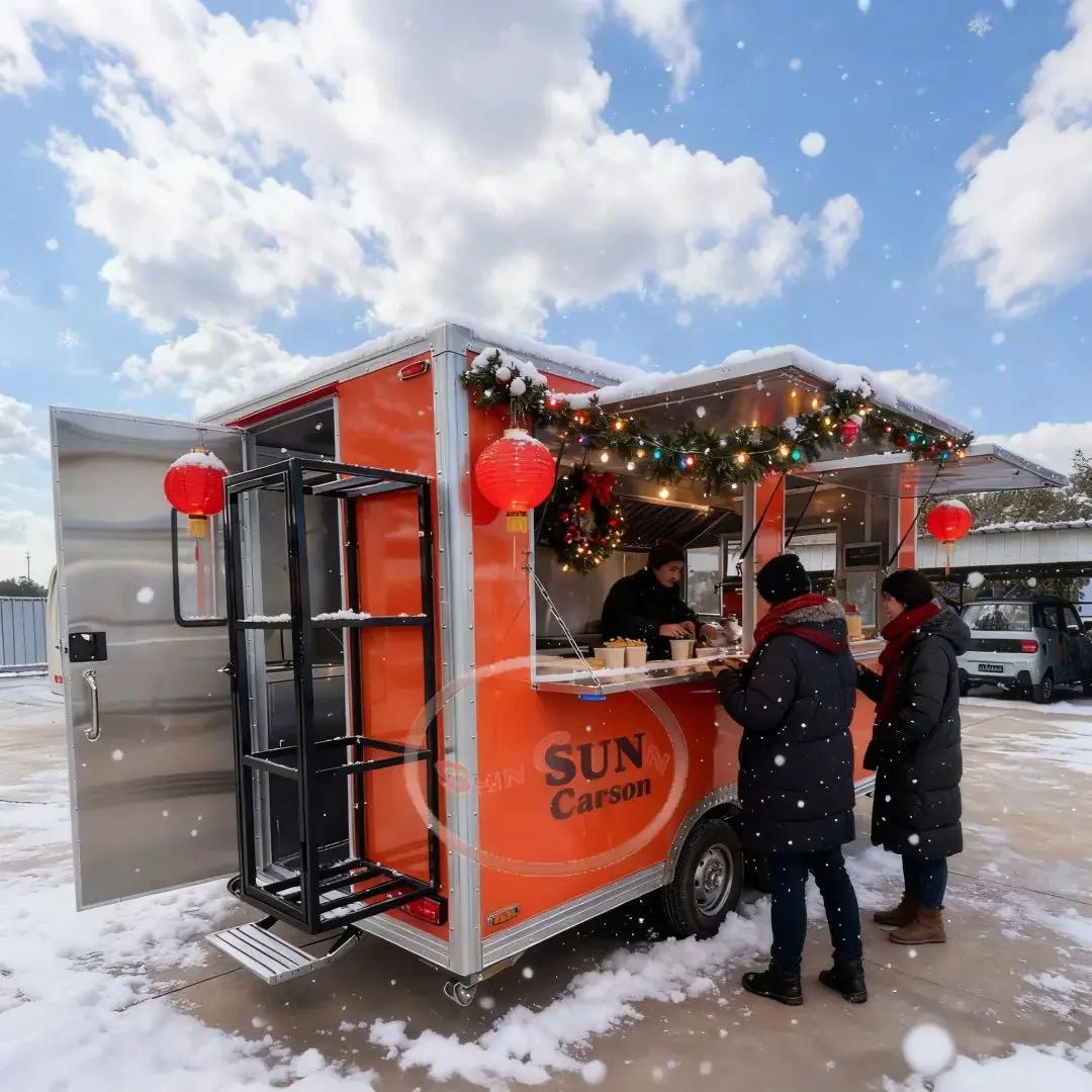 

Mobile Kitchen Food Truck Solution Fully Equipped Coffee Concession Cream Trailer for Food Business