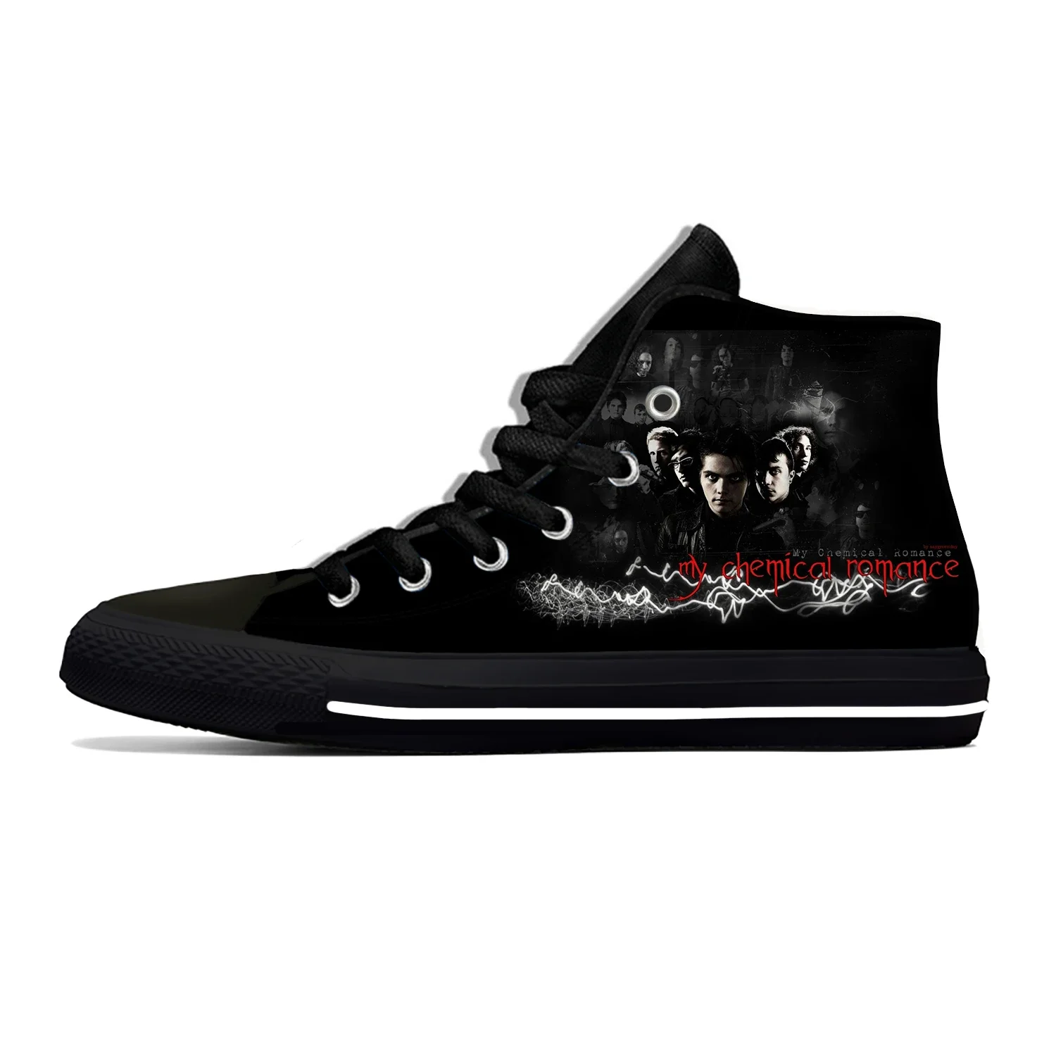 Hot Cool My Chemical Romance Band Rock keren Fashion sepatu kasual terbaru High Top Pria Wanita klasik Sneakers sepatu papan klasik