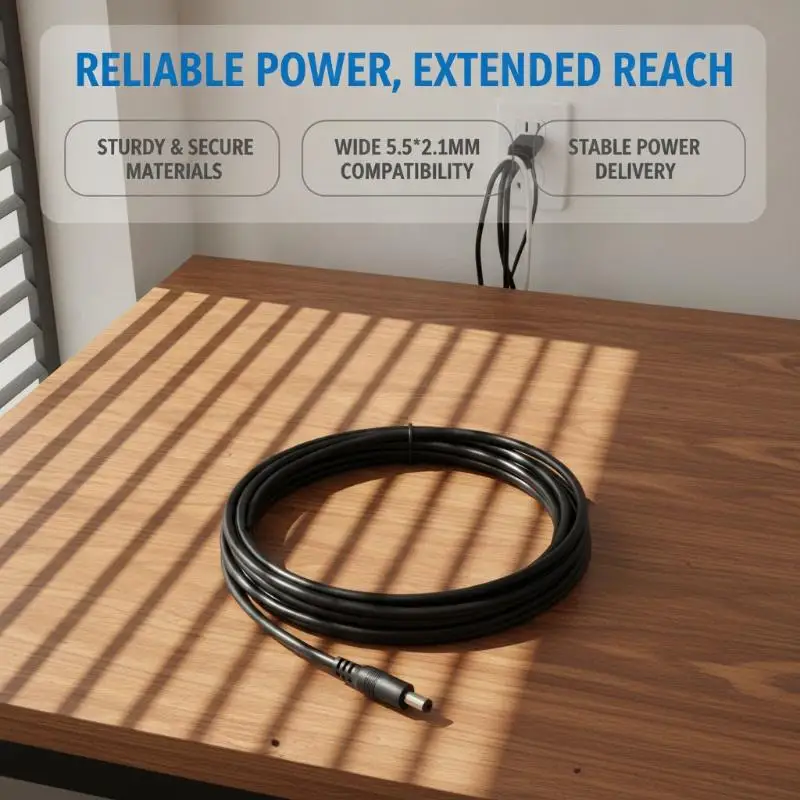 DC Extension Cable 1M/2M/3Meter/5M/10M/15M/20M 2.1mm X 5.5mm Male To Female