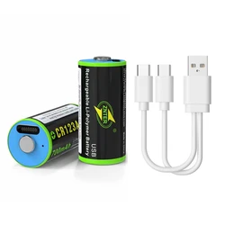 2 teile/los znter 3,0 v cr123a wiederauf ladbare batterie 700mah usb wiederauf ladbare lithium batterie für entfernungs messer kamera lithium batterie