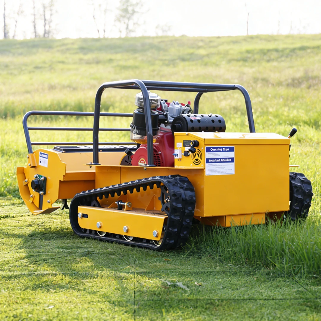 

Customized grass crusher, diesel engine, all-terrain agricultural rubber remote-controlled robot, flail mower