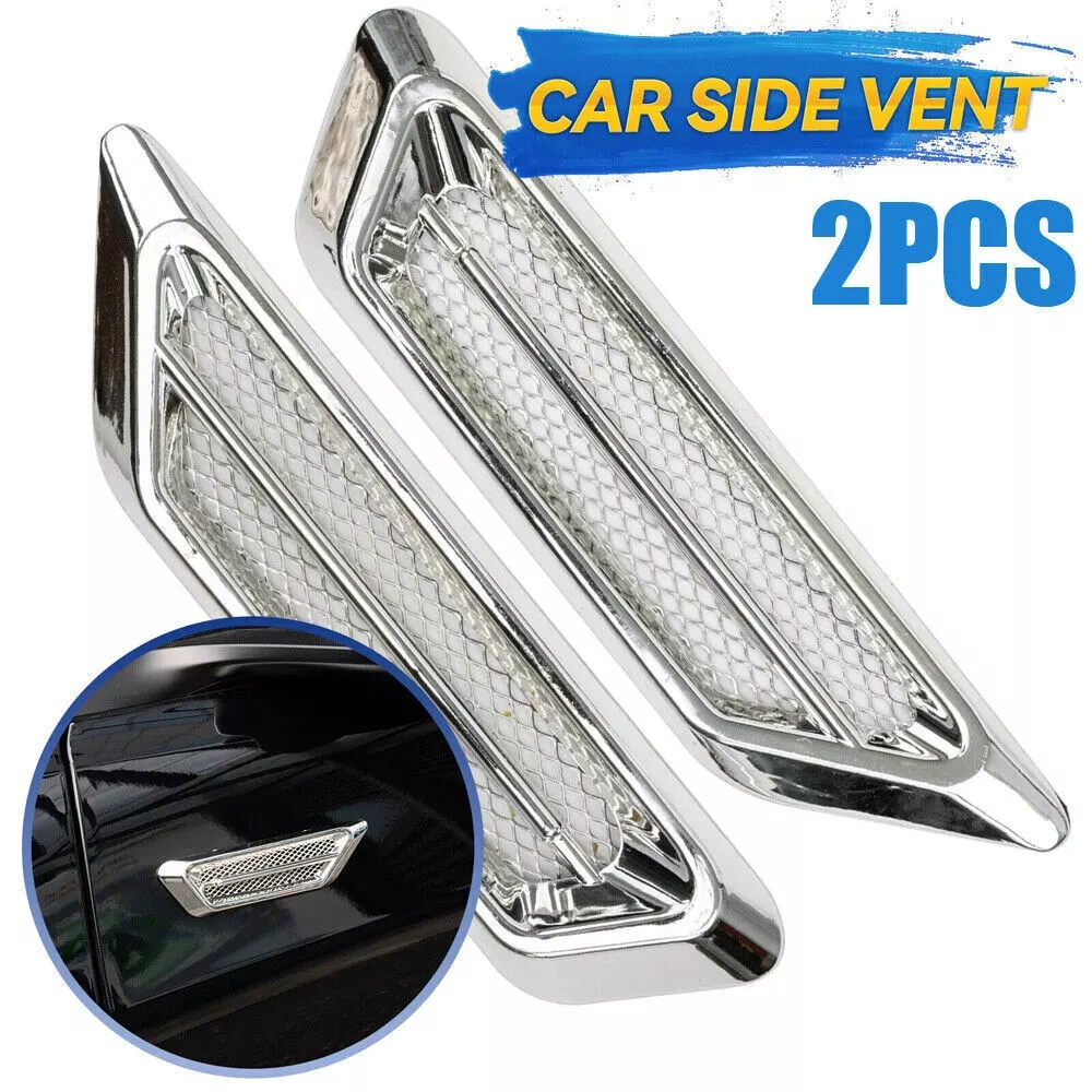 

Universal Car Side Wing Auto Air Flow Fender Chrome Side Hood Vent Decoration Sticker Decorative Racing Intake Trim Accessories