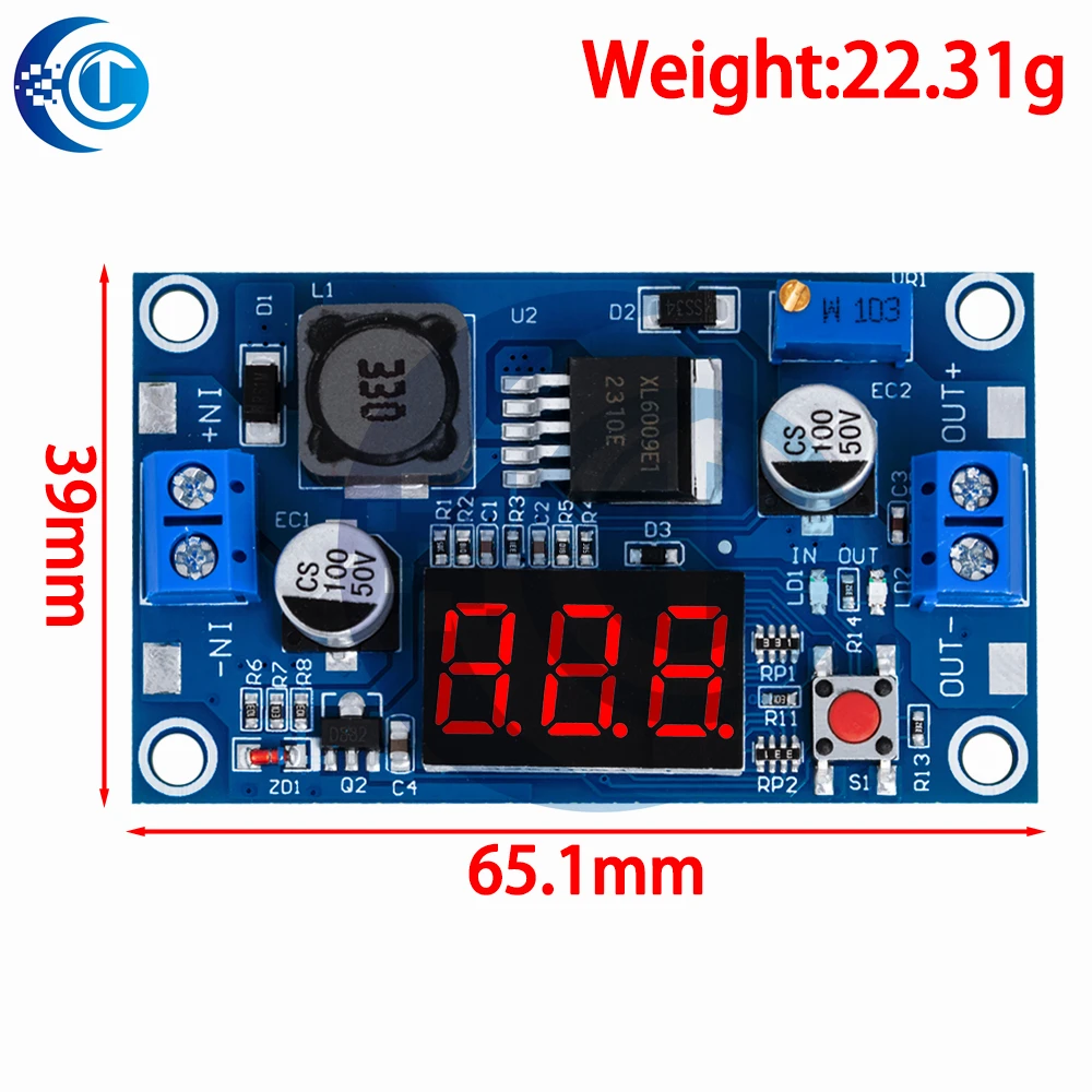 DC-DC XL6009 Digital Boost Step Up Power Supply Module Adjustable 4.5-32V to 5-52V Step-up Voltage Regulator With LED Voltmeter