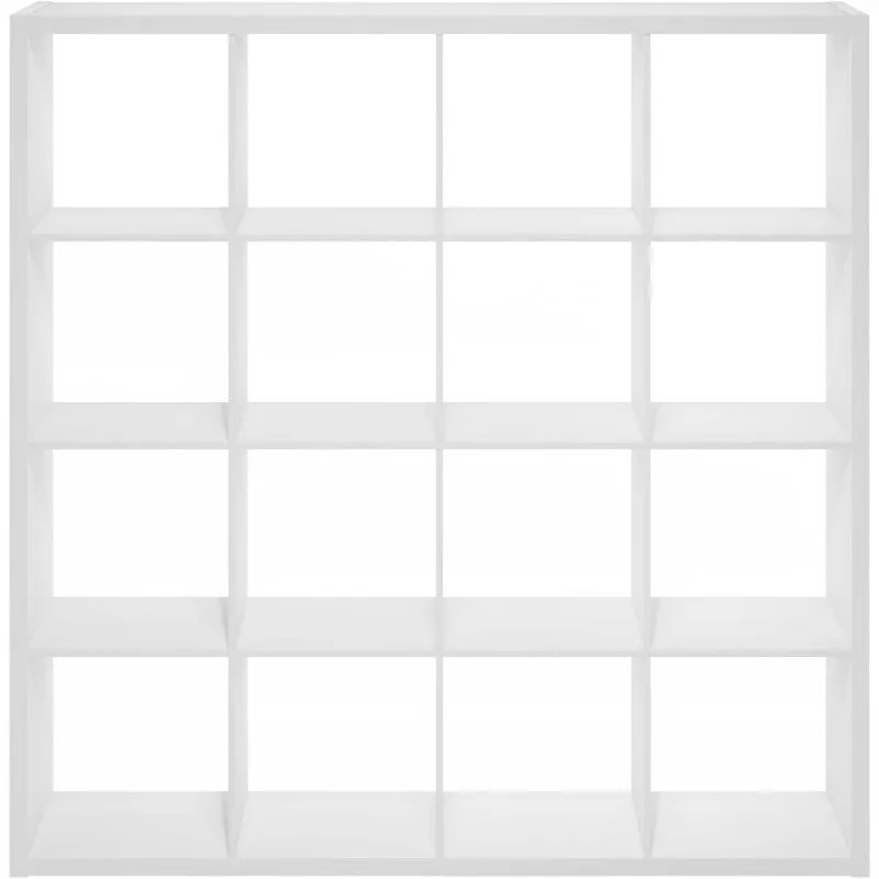Cubicle Open Back Decorative Cube Storage Organizer, 16-Cube, White
