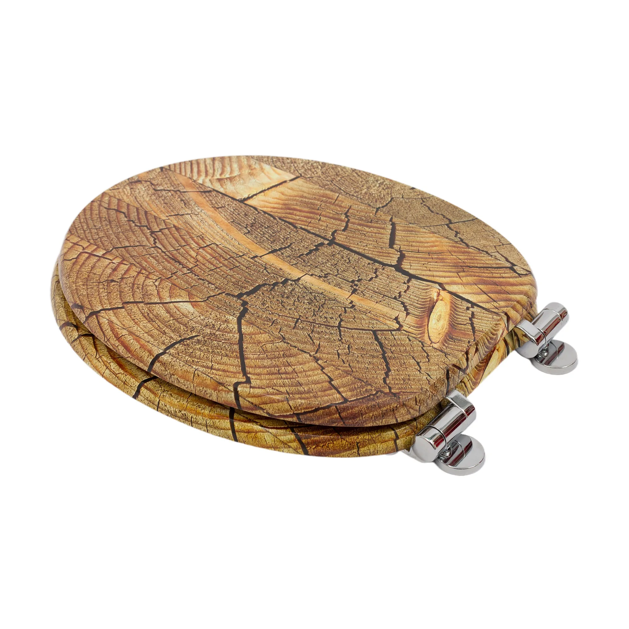 SINOBATH WC-Sitz mit Soft-Close-Funktion, WC-Sitz aus Holz, universeller Toilettensitz, langlebiger, stabiler MDF-Toilettensitz, belastbar bis 190 kg, einfache Installation, Zinklegierungsscharnier,