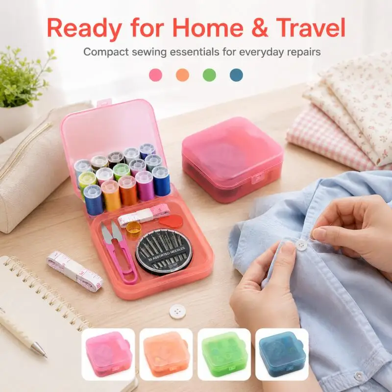 Mini-Nähset-Aufbewahrungsbox für Zuhause und Wohnheim, Multifunktionales Reise-Nähset – Detail 6